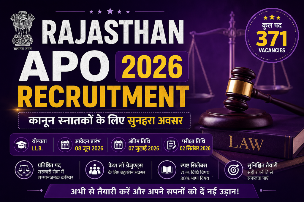 Rajasthan APO 2026:अभियोजन सेवा में करियर का सुनहरा अवसर